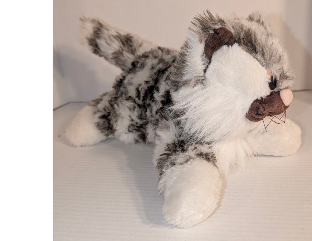 Vintage 1980's Tonka Pound Purries Grey Striped Kitty Cat Plush Large 14"